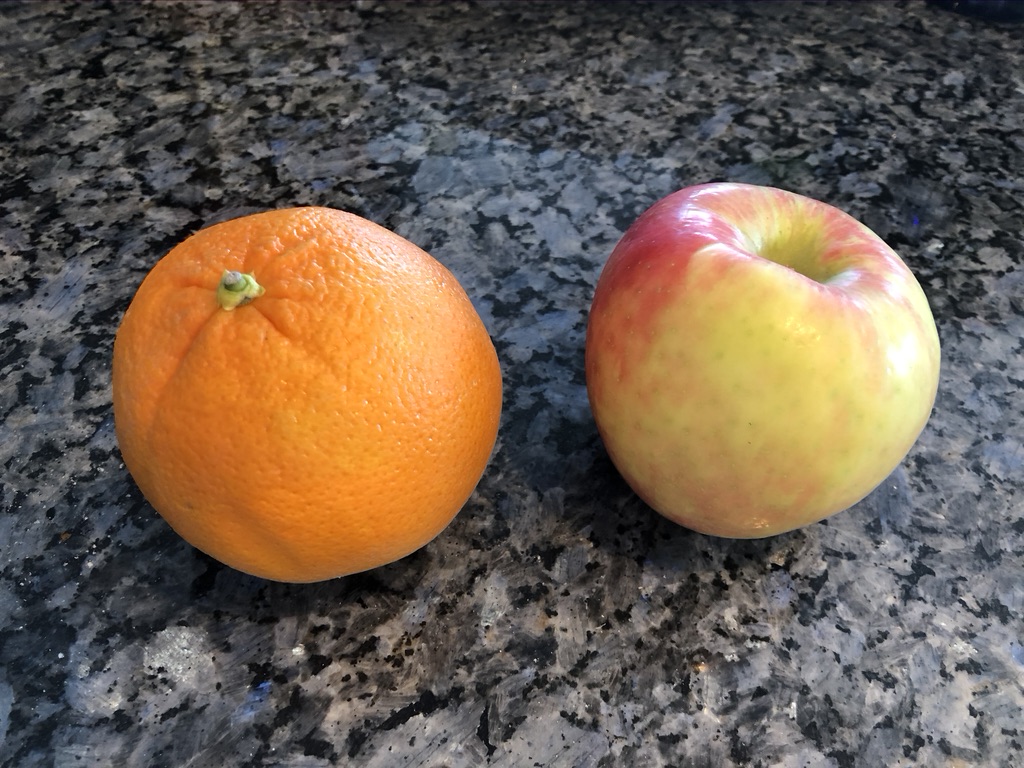 Apples to oranges